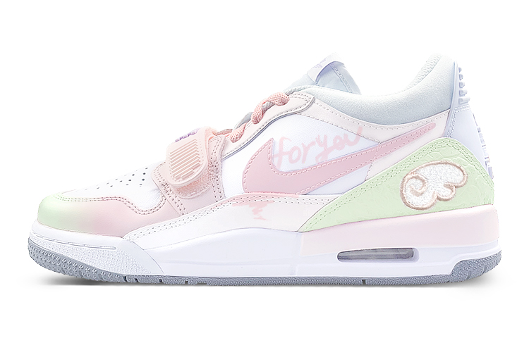 Jordan Legacy 312 Low-Top Vintage Basketball Shoes Women's White Pink Green