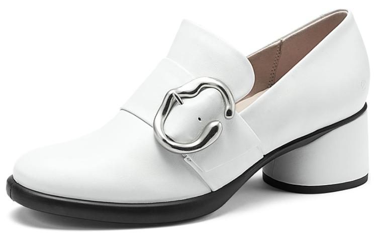 Ecco Chunky Heel High Heels 6.5cm Women's White