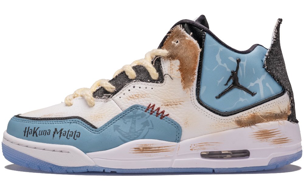 Jordan Courtside 23 Abrasion-Resistant Mid-Top Vintage Basketball Shoes Unisex Blue