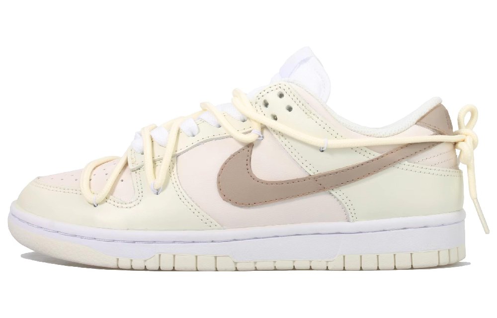 Nike Dunk Low White Sail Lemon Champagne Low Top Skateboard Shoes Women's Beige Brown