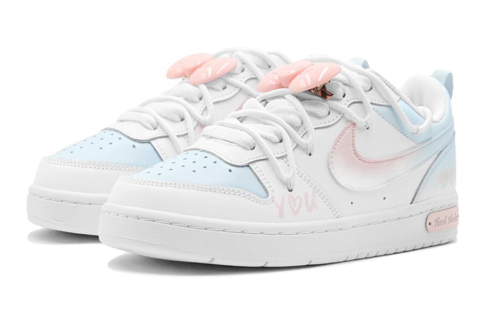 Nike Court Borough Sea Salt Love Girlish Style English Graffiti Slip-Resistant Low-Top Skateboard Shoes GS Pink Blue купить в интернет-магазине Yoocart с быстрой доставкой по России.