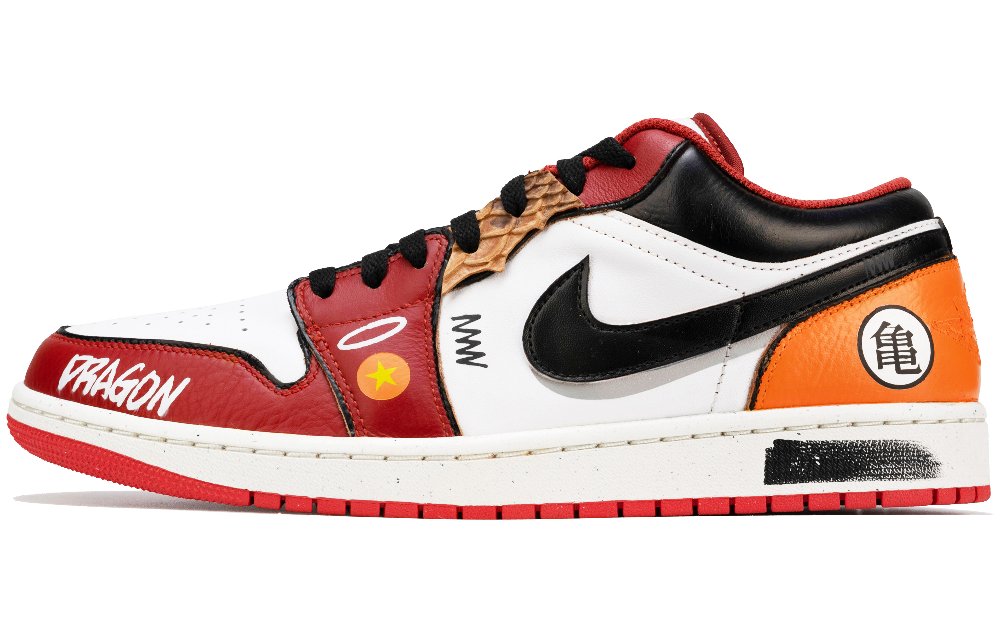 Jordan Air Jordan 1 Cushioned Slip-Resistant Low-Top Vintage Basketball Shoes Men's Red White