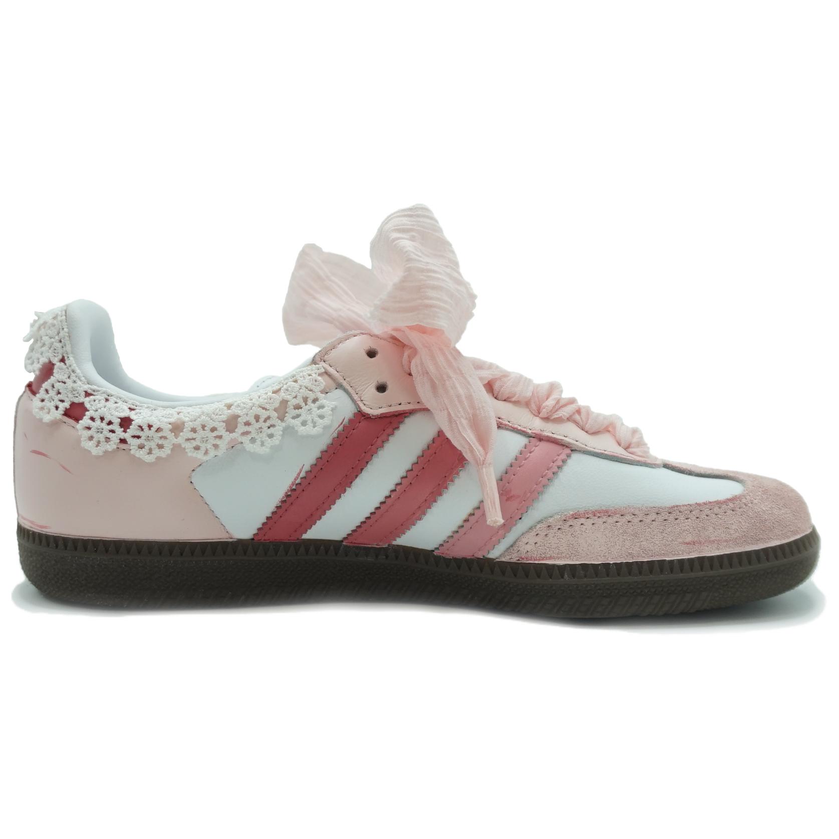 Adidas Originals SAMBA OG Abrasion Resistant Low Top Skateboard Shoes Unisex Pink White купить в интернет-магазине Yoocart с быстрой доставкой по России.