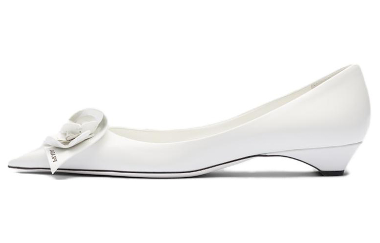 PRADA 25mm Floral-appliqué Leather Pumps