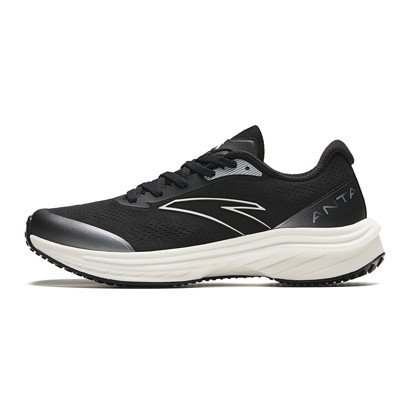 Anta Road Run Cushioning Wear-Resistant Rebound Low-Top Running Shoes Women's Black White