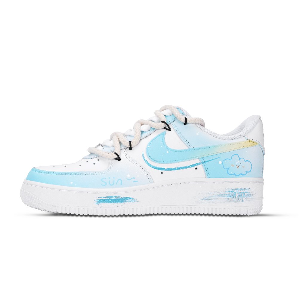 Nike Air Force 1 Cloudlet Anti Slip Wear Resistant Low Top Skateboard Shoes Women's Blue