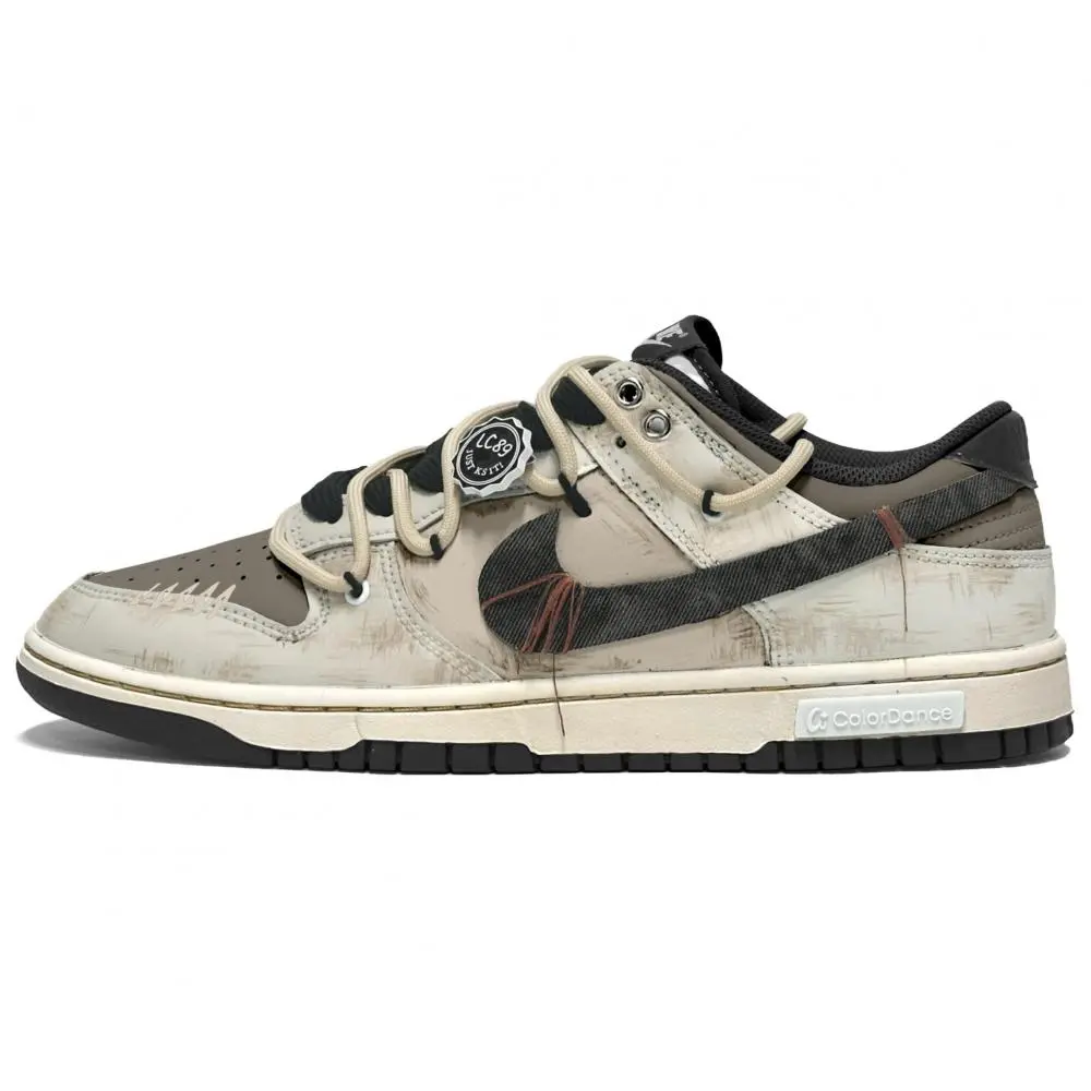 Nike Dunk Abrasion Resistant Low top Skateboard Shoes Unisex Brown