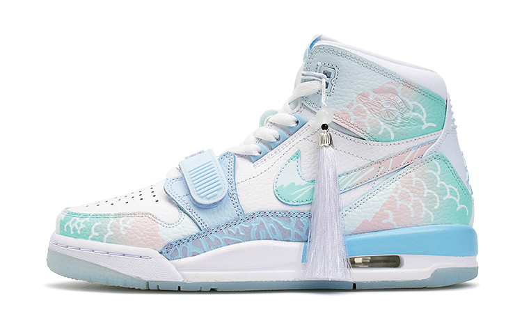 Jordan Legacy 312 Berry Cut, Dragon's Chant Cushioning, Wear Resistant High Top Vintage Basketball Shoes GS White Green