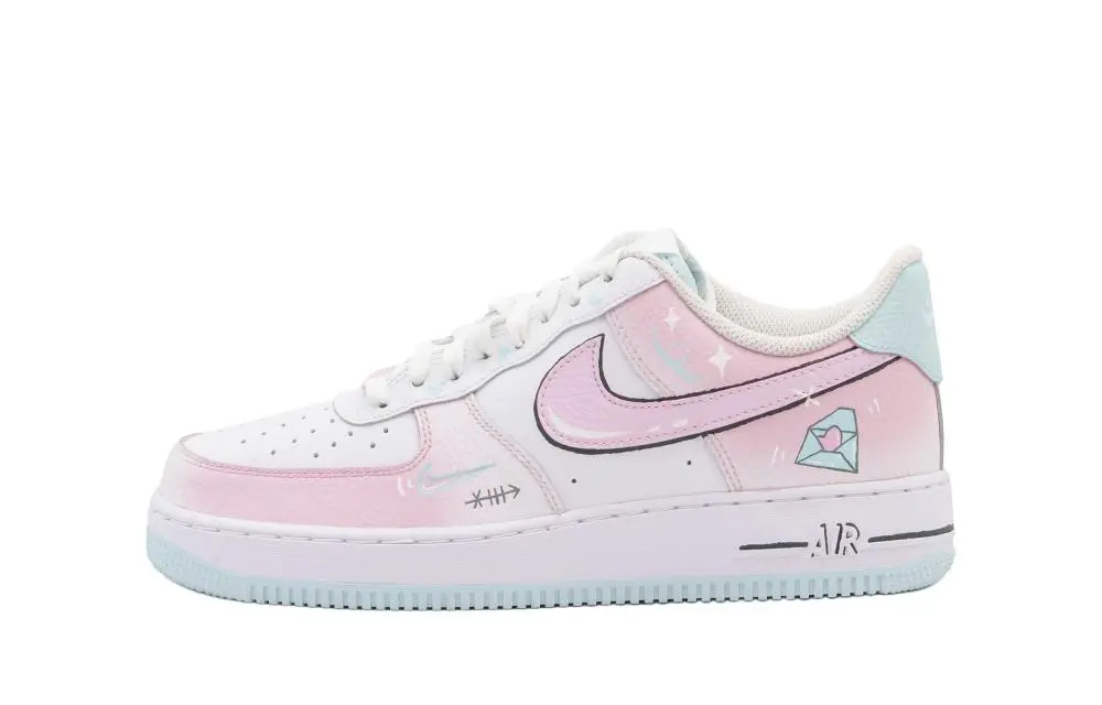 Nike Air Force 1 Cushioning, Wear Resistant Low top Skateboard Shoes Women's Pink