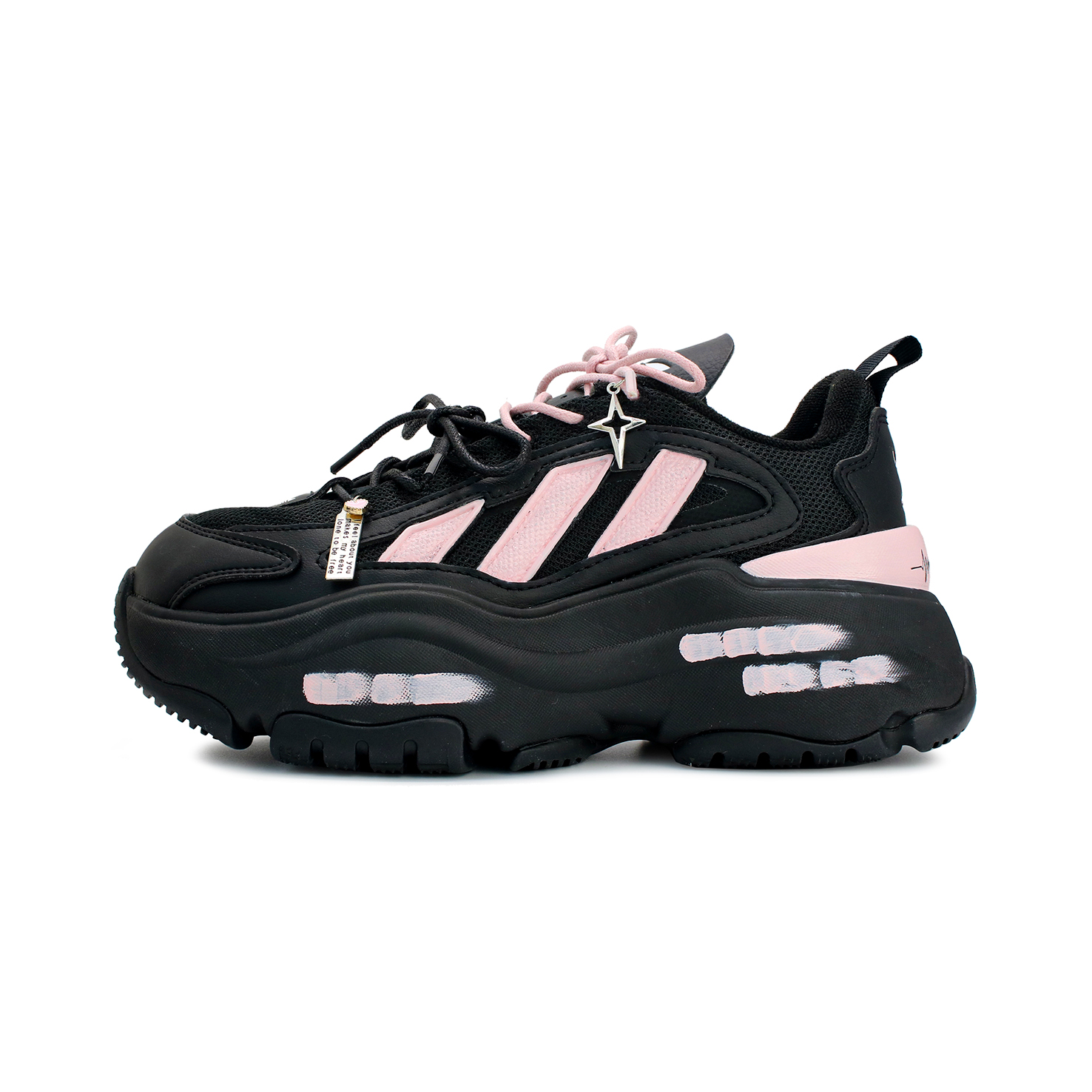 Adidas Originals OZGAIA Slip Resistant Height Increasing Low Top Casual Shoes Unisex Black Pink купить в интернет-магазине Yoocart с быстрой доставкой по России.