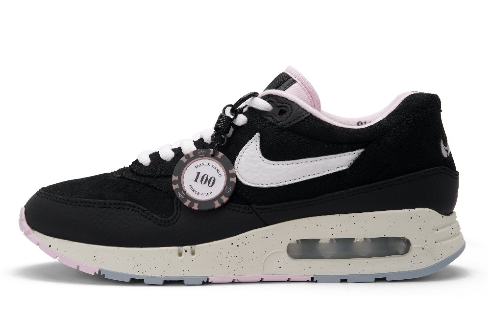 Nike Air Max 1 Abrasion Resistant Low Top Casual Shoes Unisex Black Blue Pink