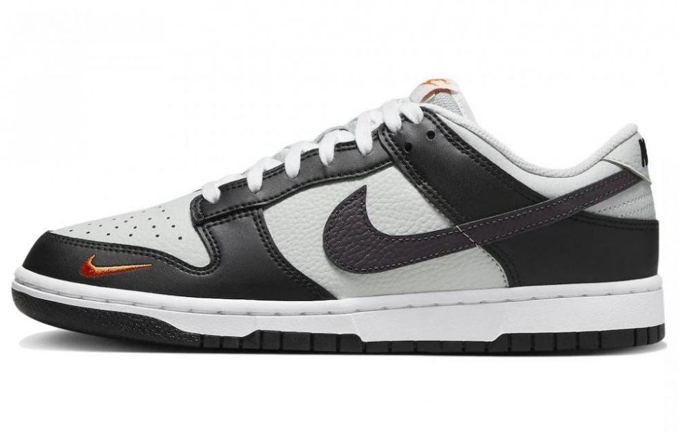Nike Dunk Low Black Total Orange Mini Swoosh