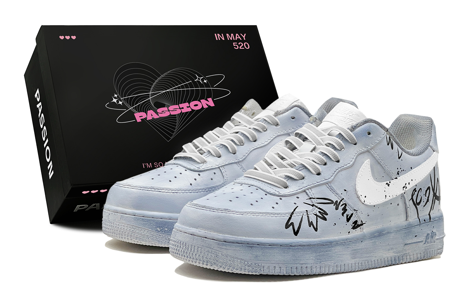 Nike Air Force 1 Skateboard Shoes Men's Low top Black