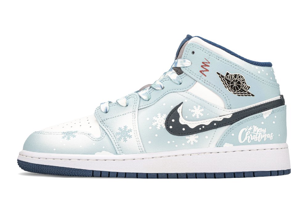Jordan Air Jordan 1 Mid Top Vintage Basketball Shoes Women's Blue White