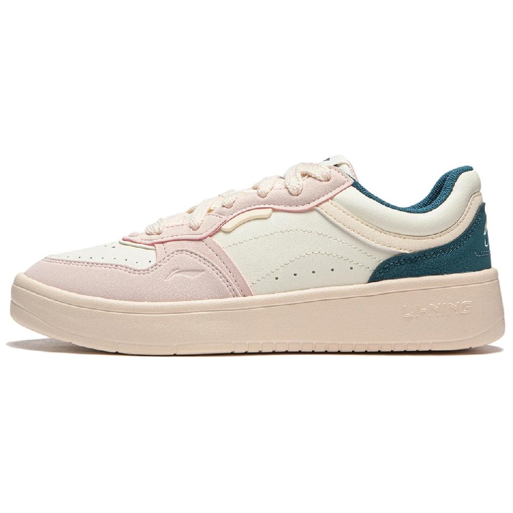 LiNing Line 2.0 At The Beginning V2 Anti-Slip Wear-Resistant Low-Top Skateboard Shoes Women's White Pink Blue