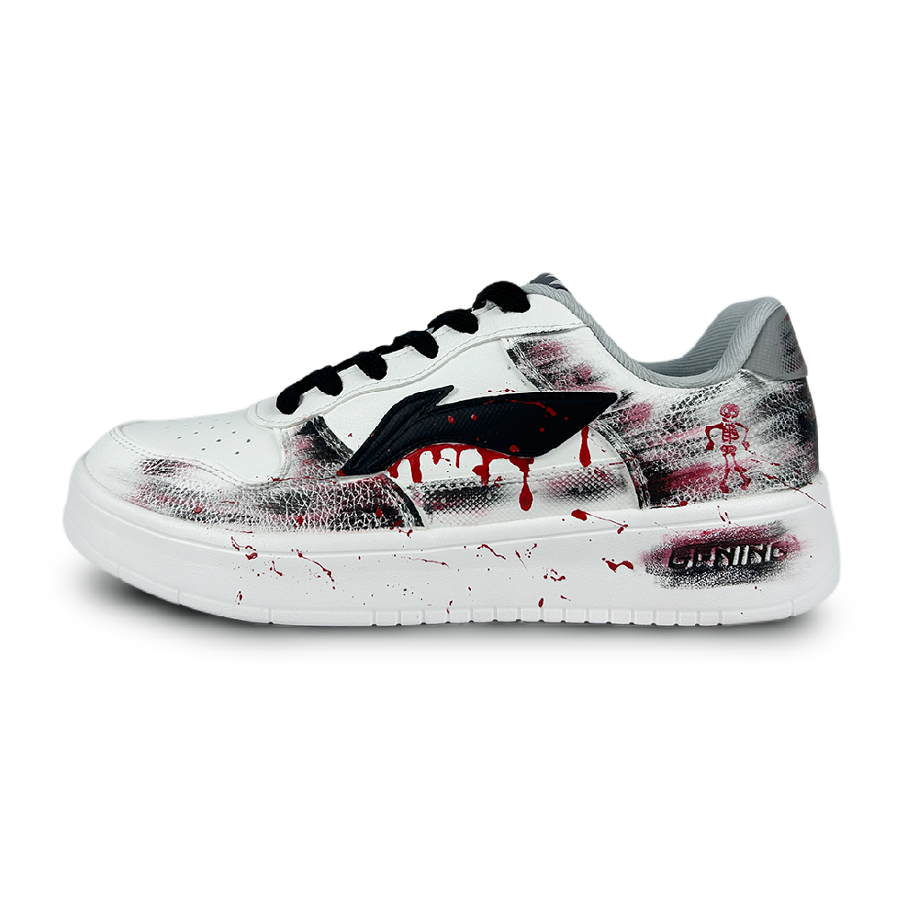 LiNing Pontoon Boats Slip Resistant Cushioning Abrasion Resistant Low Top Skateboard Shoes Men's White