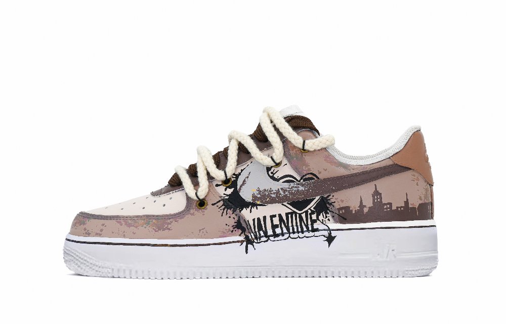 Nike Air Force 1 Warm Height Increasing Wear-Resistant Low-Top Skateboard Shoes Unisex Brown
