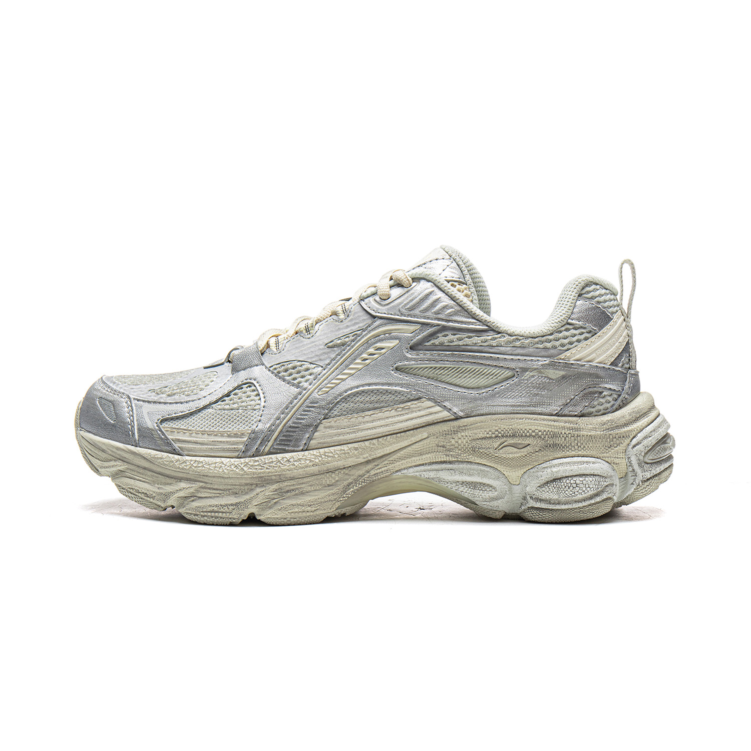 LiNing Boom Support Cushioning, Slip Resistant, Abrasion Resistant, Rebound Low top Running Shoes Women's Silver Gray