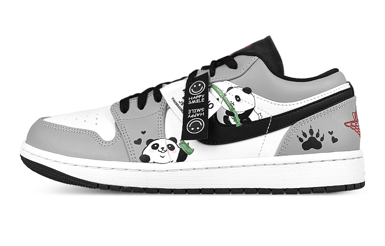 Jordan Air Jordan 1 Small Dior Low-Top Vintage Basketball Shoes Men's Black White Gray