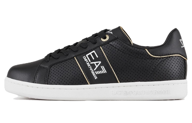 EMPORIO ARMANI EA7 Low-Top Stylish Skateboarding Shoes Unisex Black