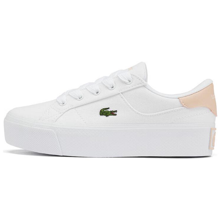 LACOSTE Low-Top Skateboard Shoes Women's White Pink