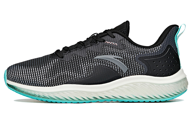 Anta Cushioned Slip-Resistant Abrasion-Resistant Breathable Low-Top Running Shoes Men's Black Dark Gray