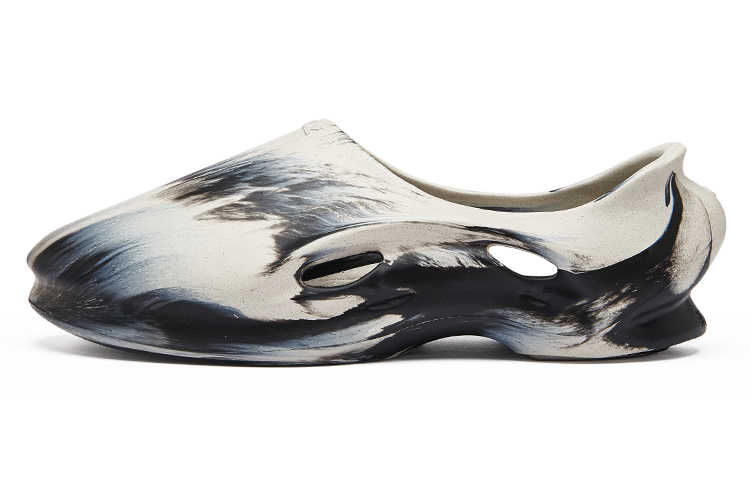 EQLZ EQUALIZER Rubber Sole Slide Slippers Unisex Black White