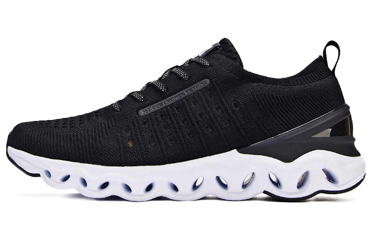361° Cushioning Breathable Lightweight Low-Top Running Shoes Men's Black White
