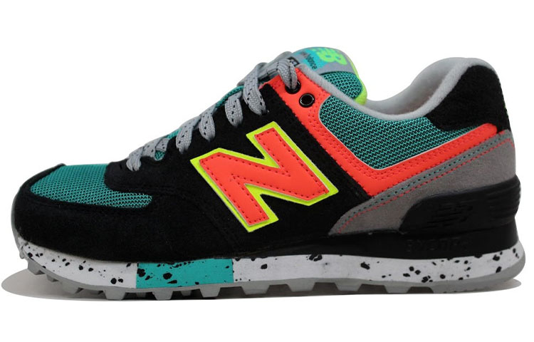 New Balance 574 'Black Neon Orange' Women's