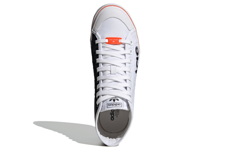 Adidas Originals NIZZA Platform Mid Slip Resistant High Top Skateboard Shoes Women's White Black Orange