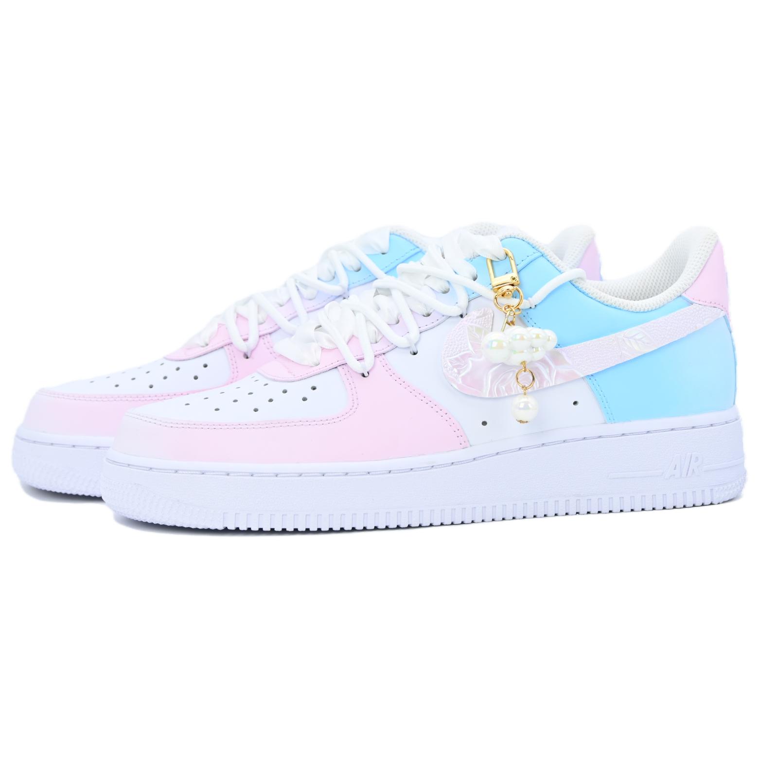 Nike Air Force 1 Drifting Love Box Included Wear-Resistant Height Increasing Low-Top Skateboard Shoes Unisex Blue Pink купить в интернет-магазине Yoocart с быстрой доставкой по России.