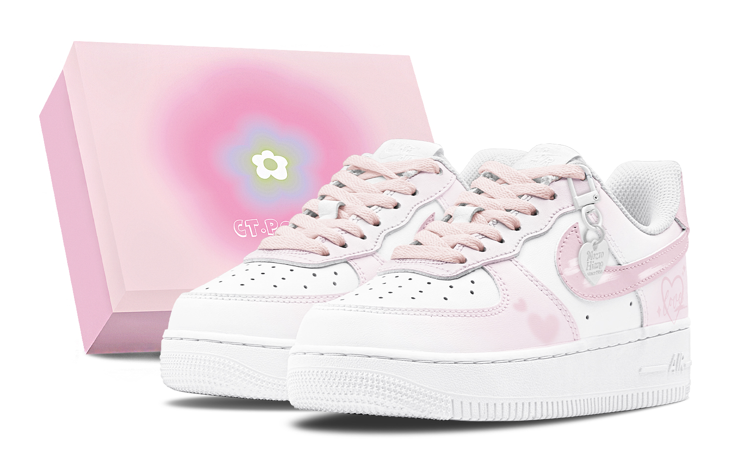 Nike Air Force 1 Air Force 1 Low top Skateboard Shoes Women's Pink