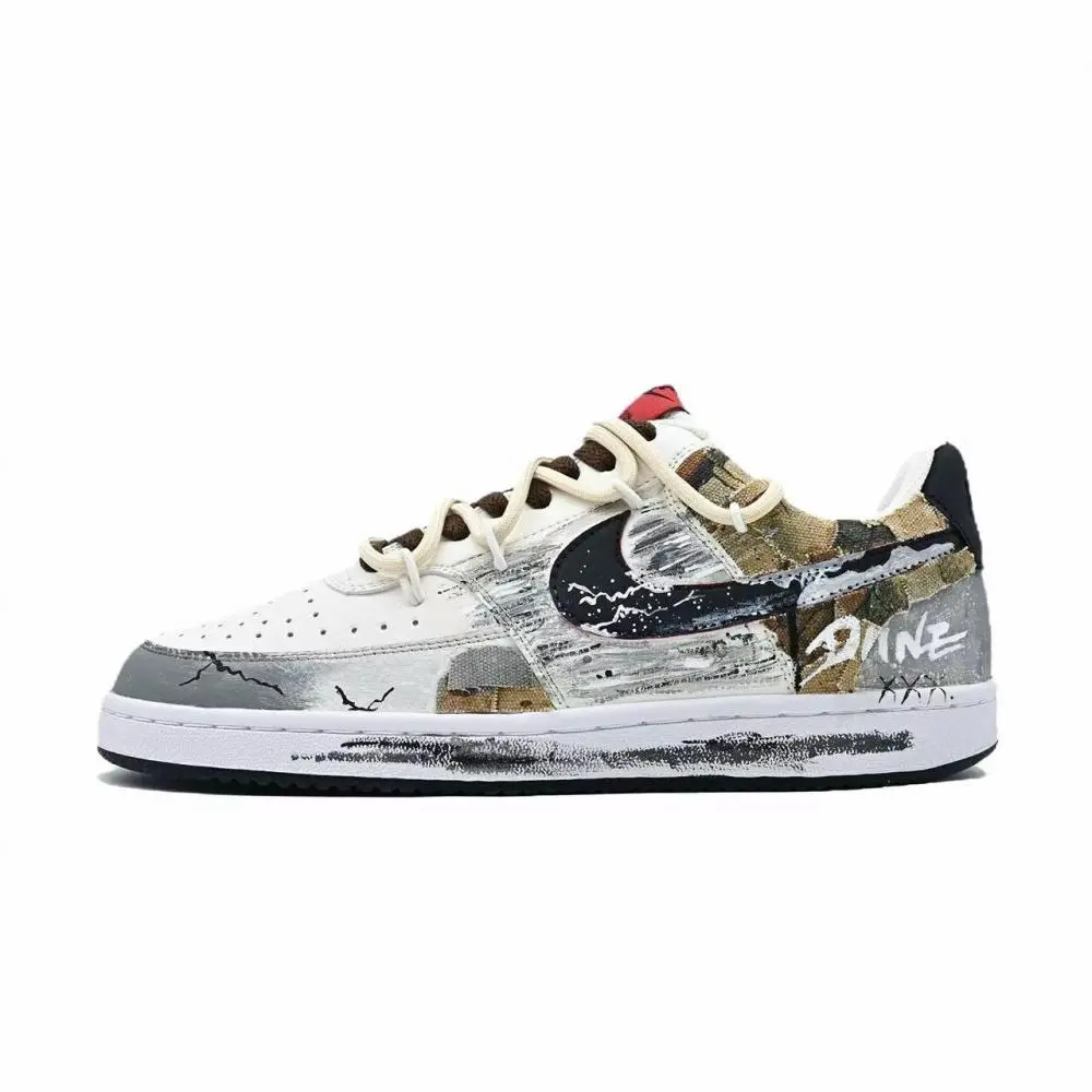 Nike Court Victory Abrasion Resistant Low top Skateboard Shoes Men's White Gray Coffee