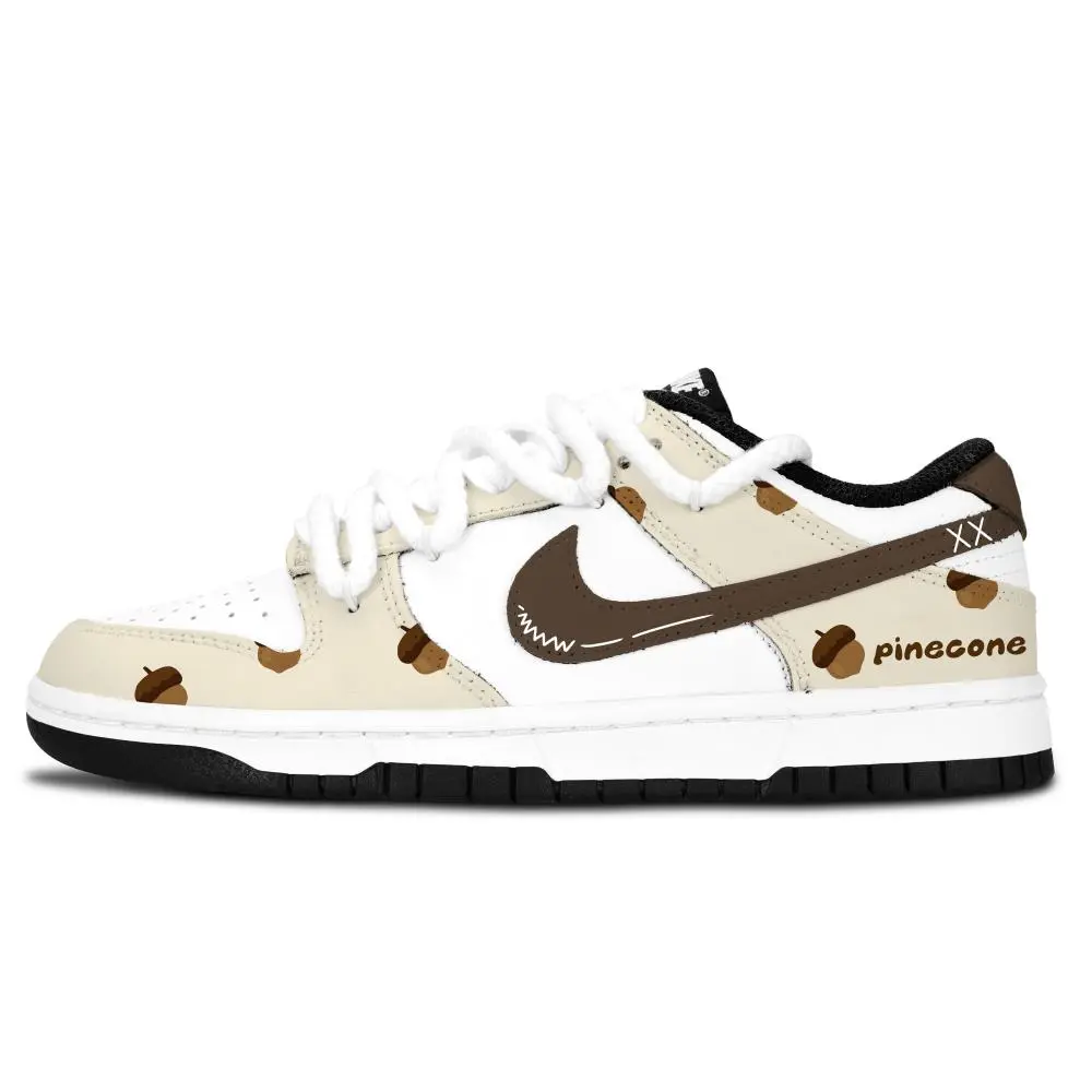 Nike Dunk Skateboard Shoes Unisex Low top White/Beige/Brown