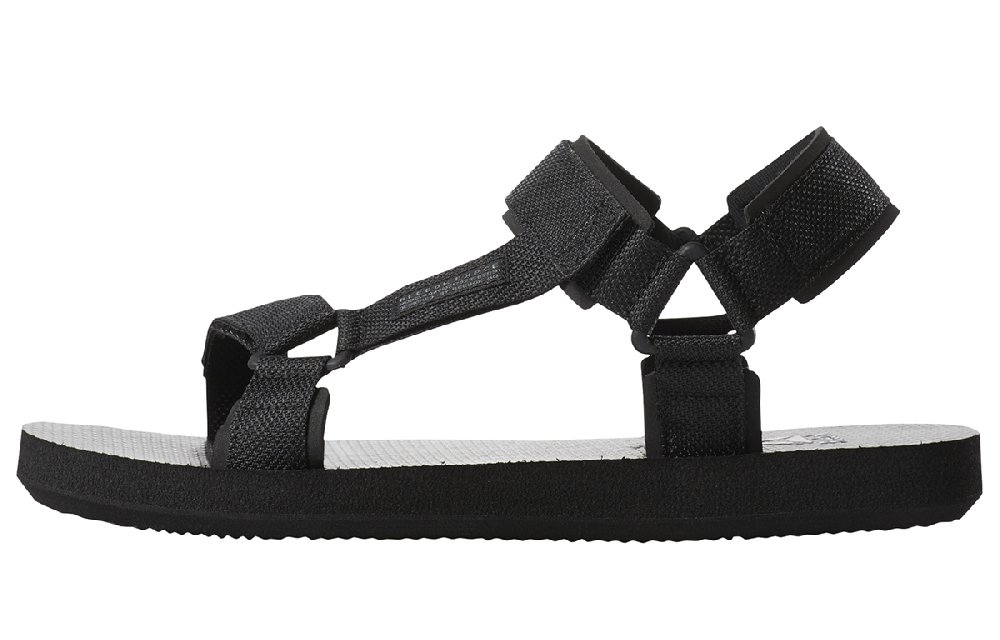 Reebok Expce Wear Resistant Non Slip Open Toe Flat Heel Sports Black Sandals