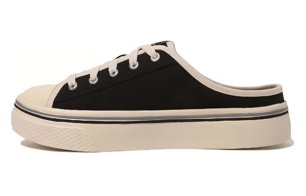 FILA Scanline Low Top Skateboard Shoes Unisex Beige Black