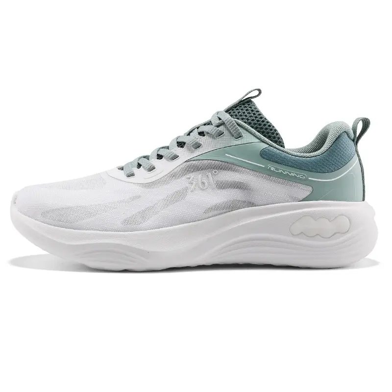 361° Cushioning And Breathable Low Top Training Running Shoes Men's White Green