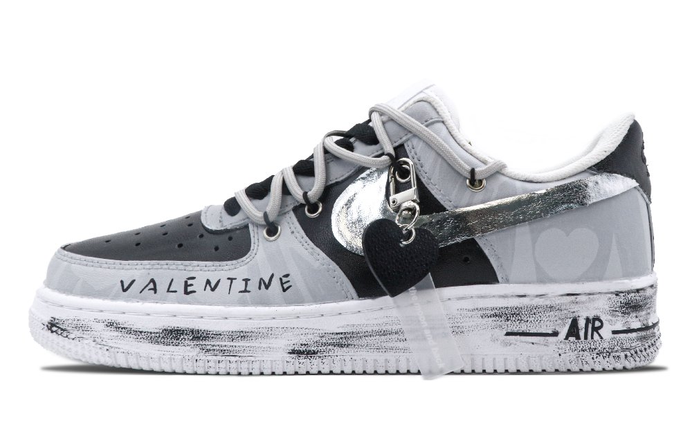 Nike Air Force 1 Anti Slip And Wear Resistant Lightweight Low Top Skateboard Shoes Men's Black Gray