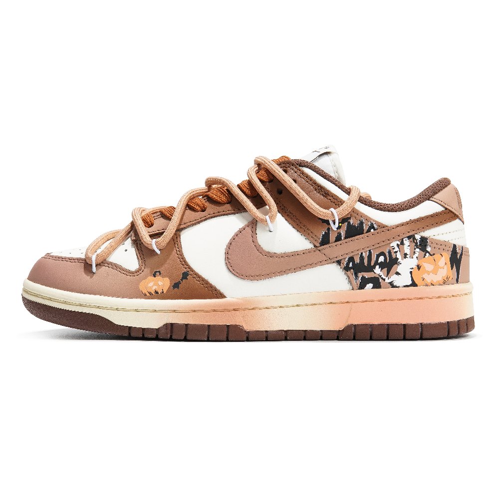 Nike Dunk Skateboard Shoes Women's Low-Top White Brown