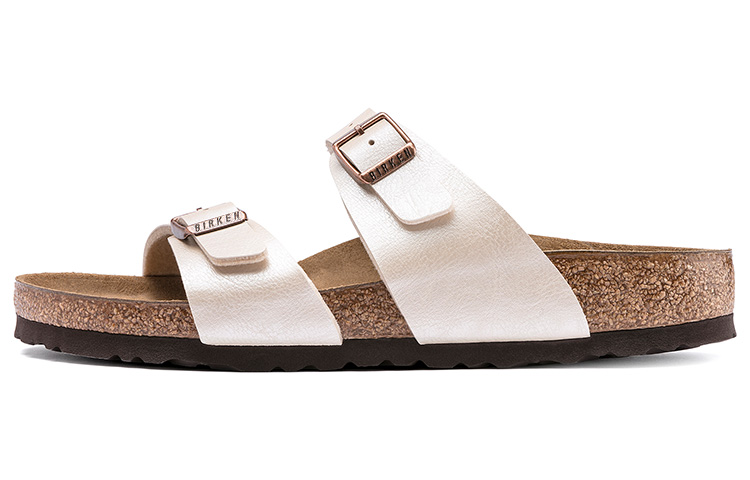 Birkenstock Sydney Birko Flor Graceful Narrow Fit Sandals 'Pearl White'