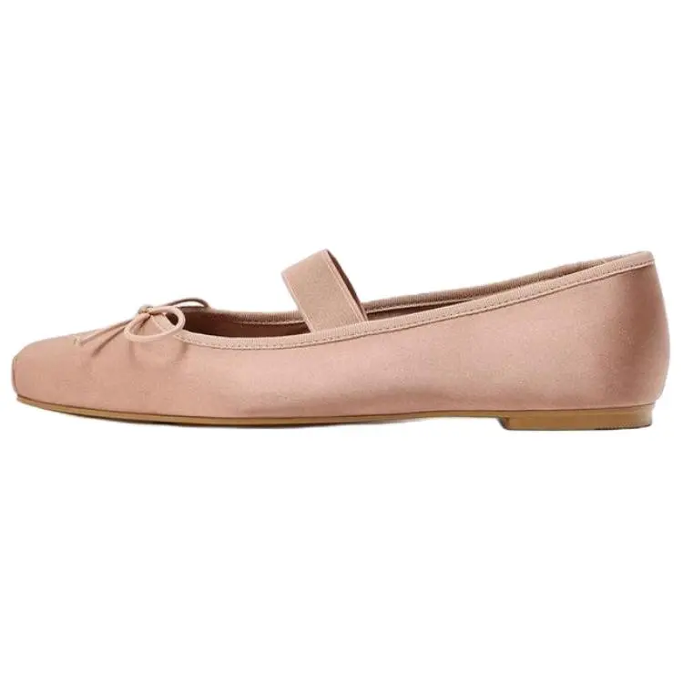 ZARA Flat Mary Jane Shoes 1.5cm Women's Rose Red