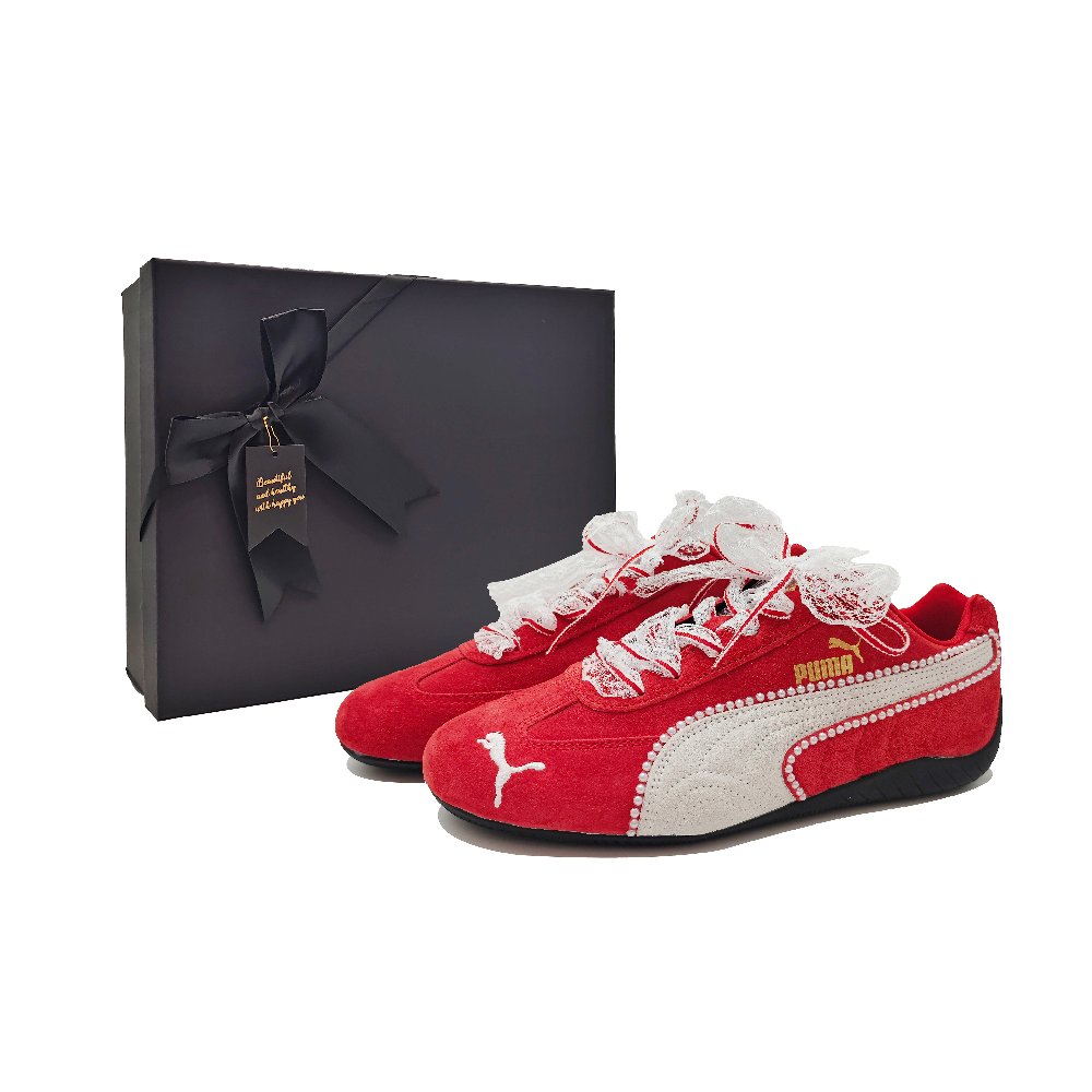 PUMA Speedcat Go Abrasion Resistant Low Top Casual Shoes Unisex Flame Red