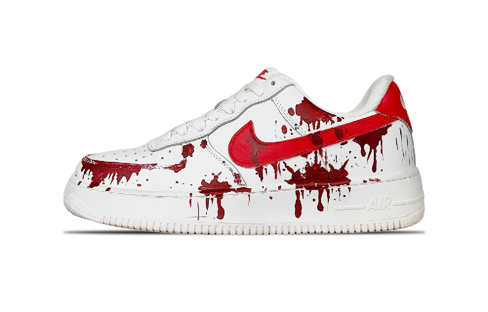 Nike Air Force 1 Flame Tears Abrasion Resistant Low Top Skateboard Shoes Unisex White