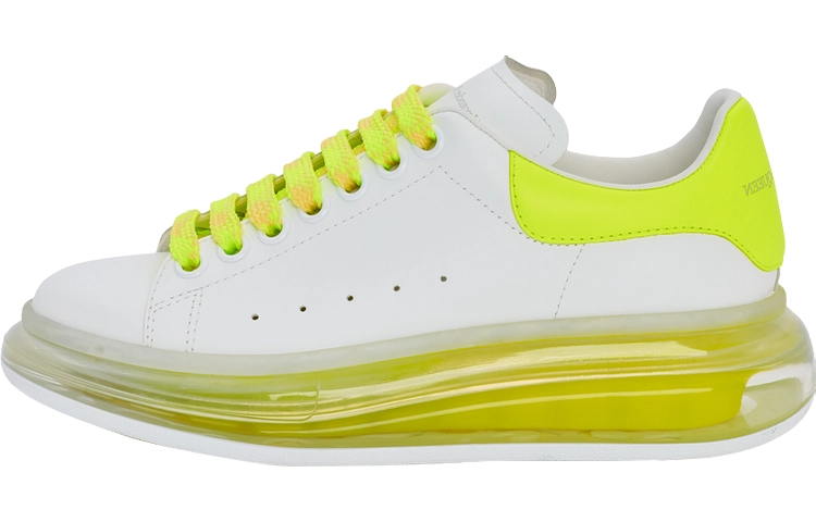 Alexander McQueen Oversized Sneaker Skateboard Shoes Women's Low top White Yellow