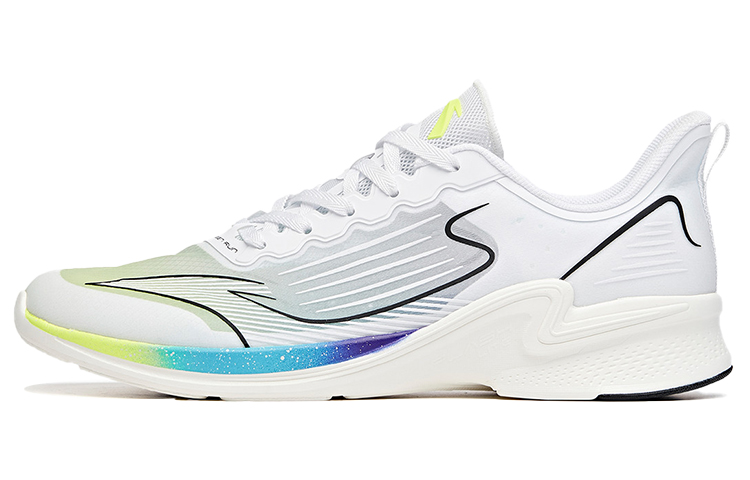 Anta Cushioned Slip-Resistant Abrasion-Resistant Breathable Low-Top Running Shoes Men's White Green Blue Sports