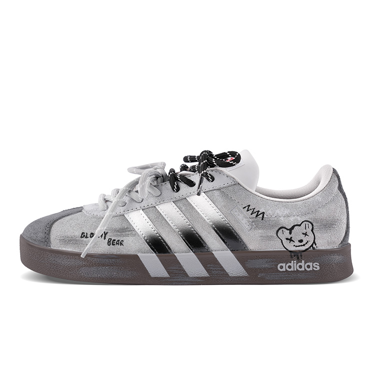 Adidas VL COURT 2.0 Cushioning, Wear Resistant Low Top Skateboard Shoes Unisex Gray Black