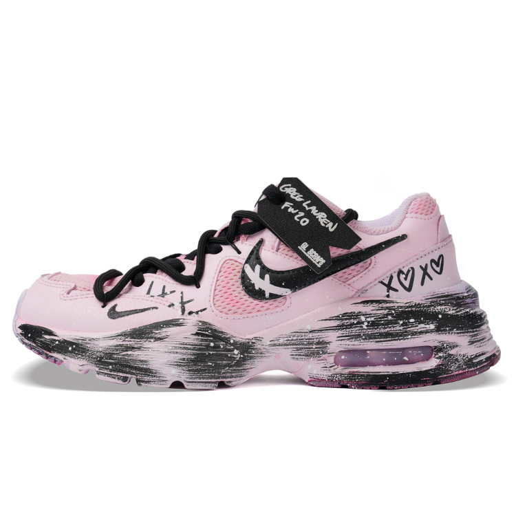 Nike Air Max Fusion Cushioned Slip-Resistant Abrasion-Resistant Low-Top Running Shoes Women's Black Pink