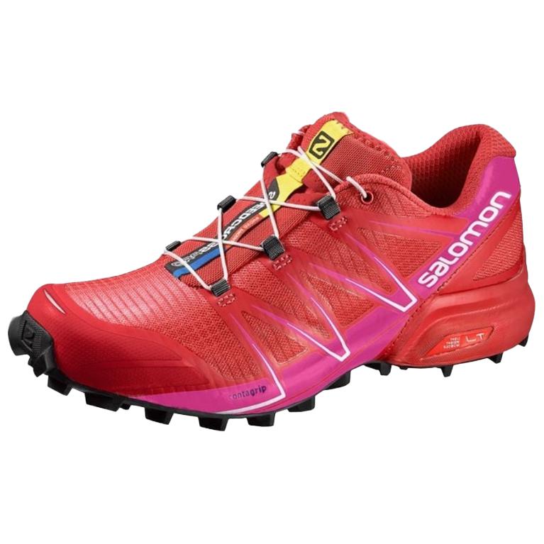SALOMON SPEEDCROSS PRO Anti Slip Wear Resistant Low Top Casual Trail Running Shoes Women's Red