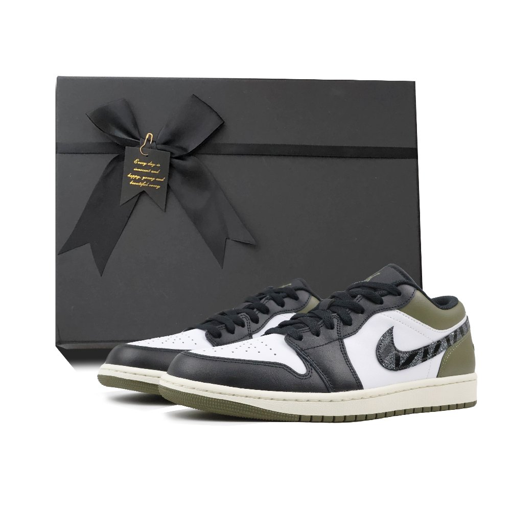 Jordan Air Jordan 1 Abrasion Resistant Low Top Vintage Basketball Shoes Unisex Green