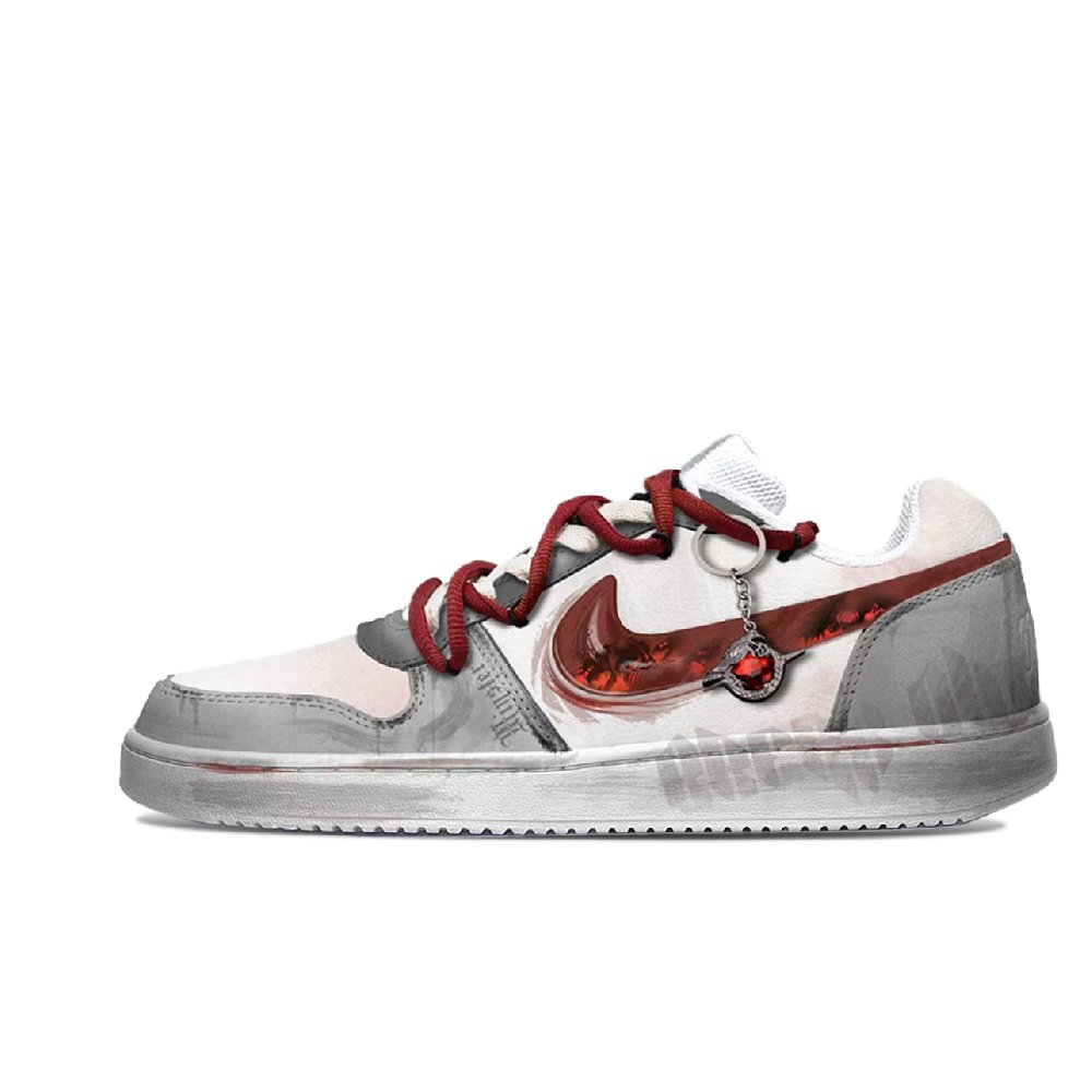 Nike EBERNON Low top Skateboard Shoes Unisex Red Gray